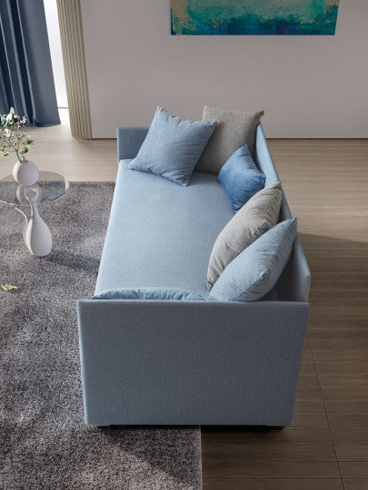 Tagesbett ausziehbar aus Stoff Camomil Blau (1)