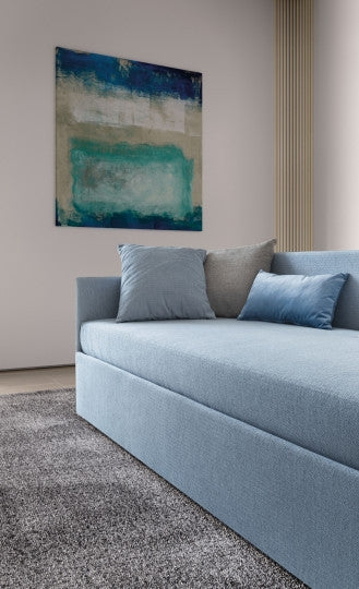 Tagesbett ausziehbar aus Stoff Camomil Blau (7)