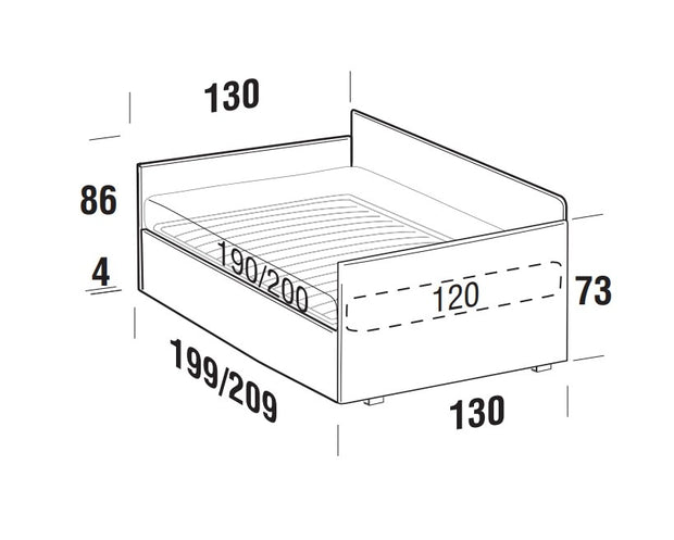 Tagesbett ausziehbar aus Stoff Camomil Blau (10)