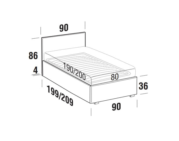 Tagesbett ausziehbar aus Stoff Gelsomis Blau (9)