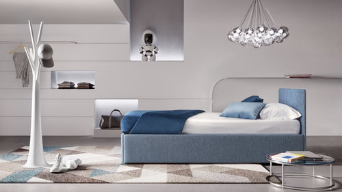 Tagesbett ausziehbar aus Stoff Gelsomis Blau