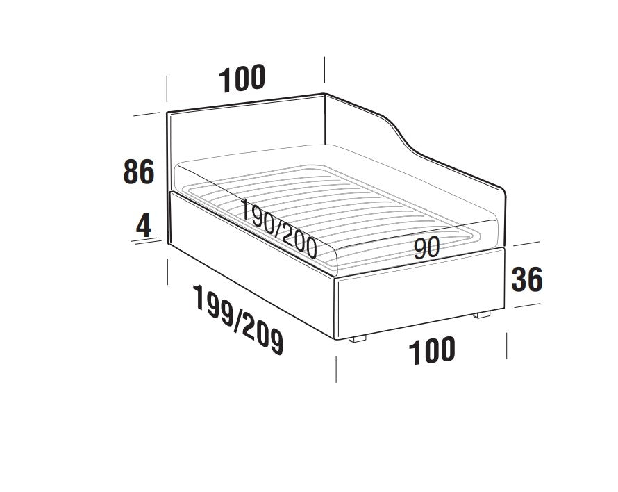 Tagesbett mit Stauraum, aus Stoff Solanis S Rot (6)