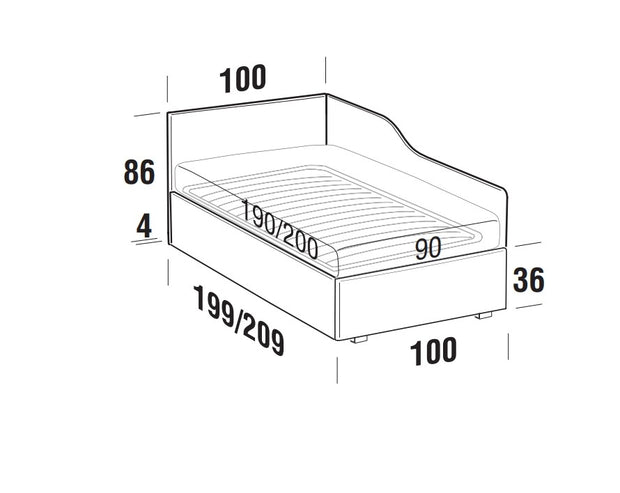 Tagesbett mit Stauraum, aus Stoff Solanis S Rot (6)