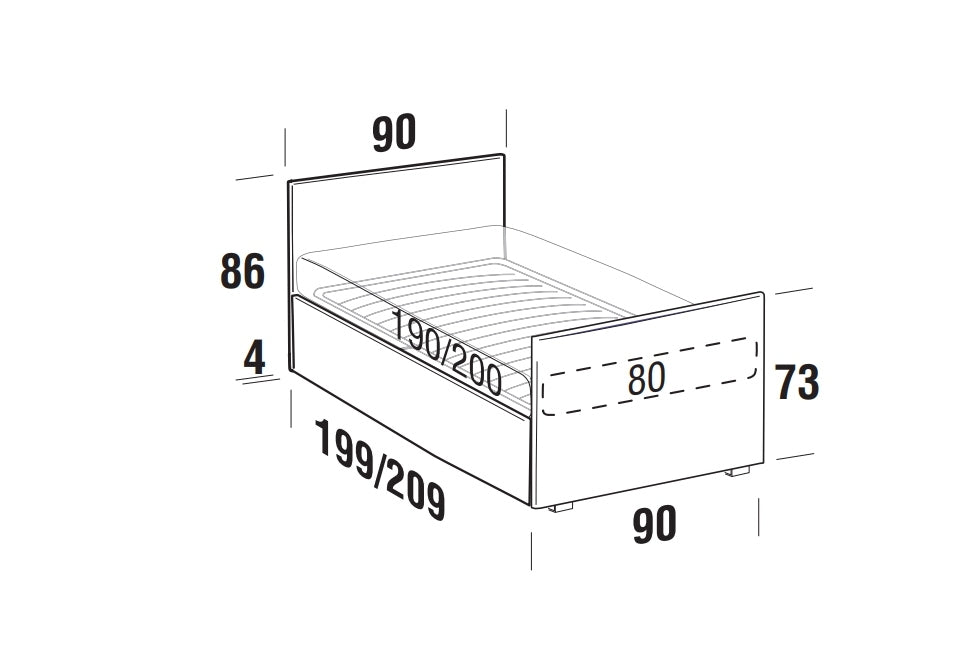 Tagesbett ausziehbar aus Stoff Bambiso Rosa (8)