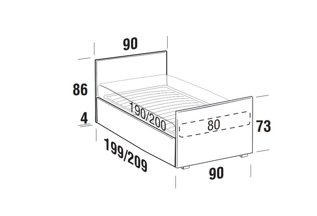 Tagesbett ausziehbar aus Stoff Bambiso Rosa (8)