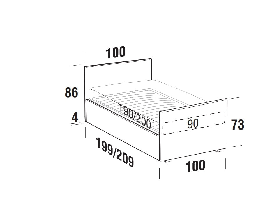 Tagesbett ausziehbar aus Stoff Bambiso Rosa (9)