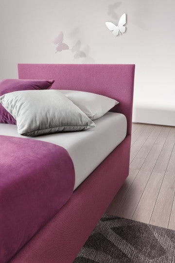 Tagesbett ausziehbar aus Stoff Bambiso Rosa (2)