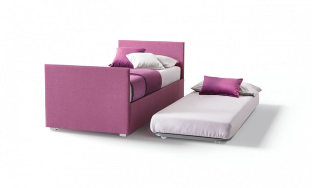 Tagesbett ausziehbar aus Stoff Bambiso Rosa (3)