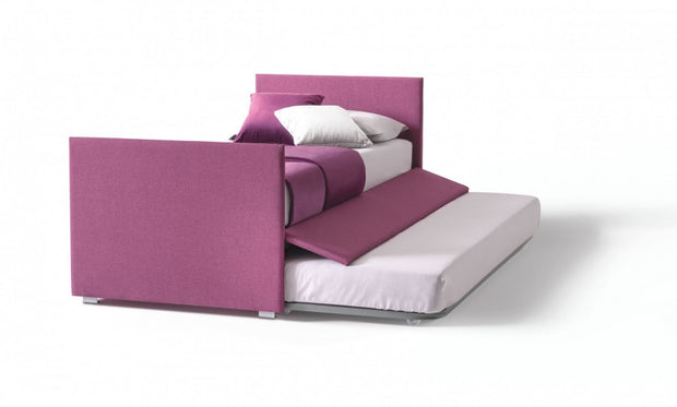 Tagesbett ausziehbar aus Stoff Bambiso Rosa (5)