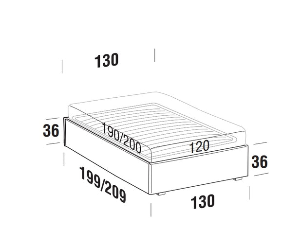 Tagesbett ausziehbar, aus Stoff Pervin Orange (8)
