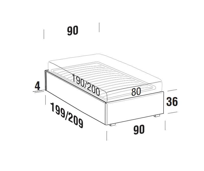 Tagesbett ausziehbar, aus Stoff Pervin Orange (7)