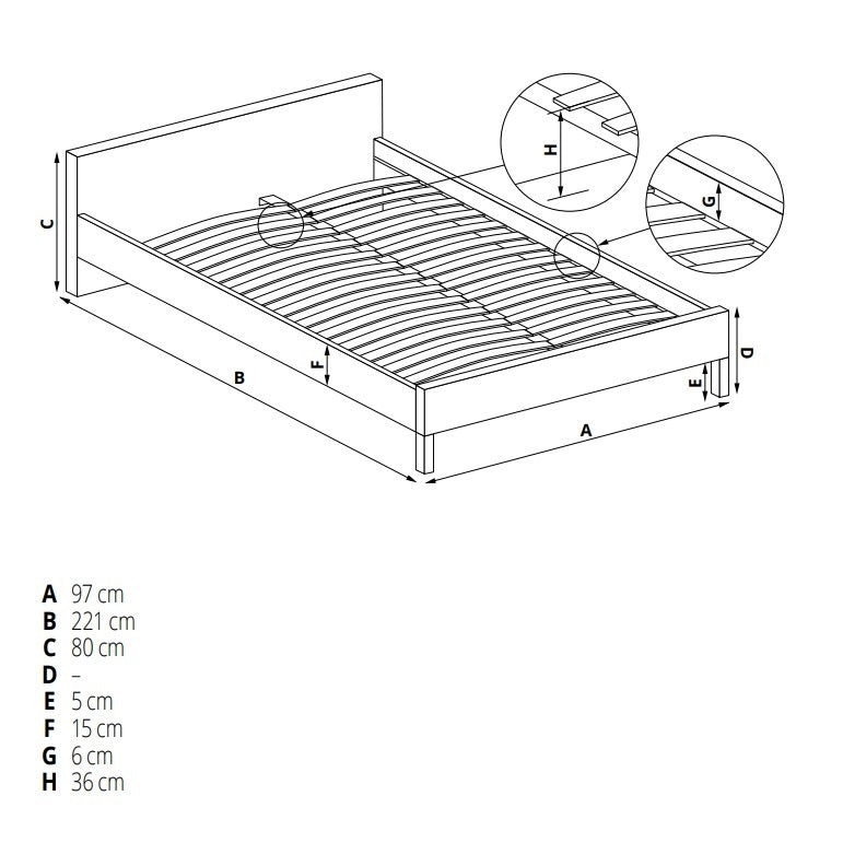 Tagesbett mit 1 schublade, aus Stoff Sanny Grau (3)