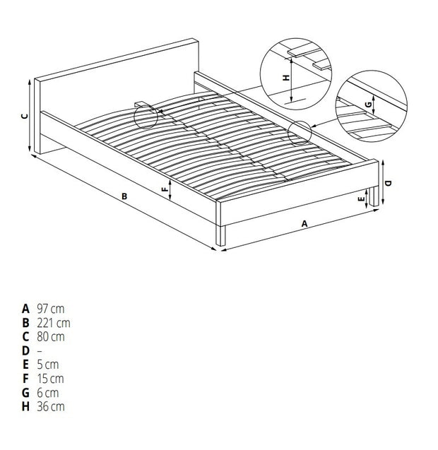 Tagesbett mit 1 schublade, aus Stoff Sanny Grau (3)