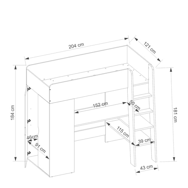Etagenbett Tom TO 01 Weiß, 90 x 200 cm (5)