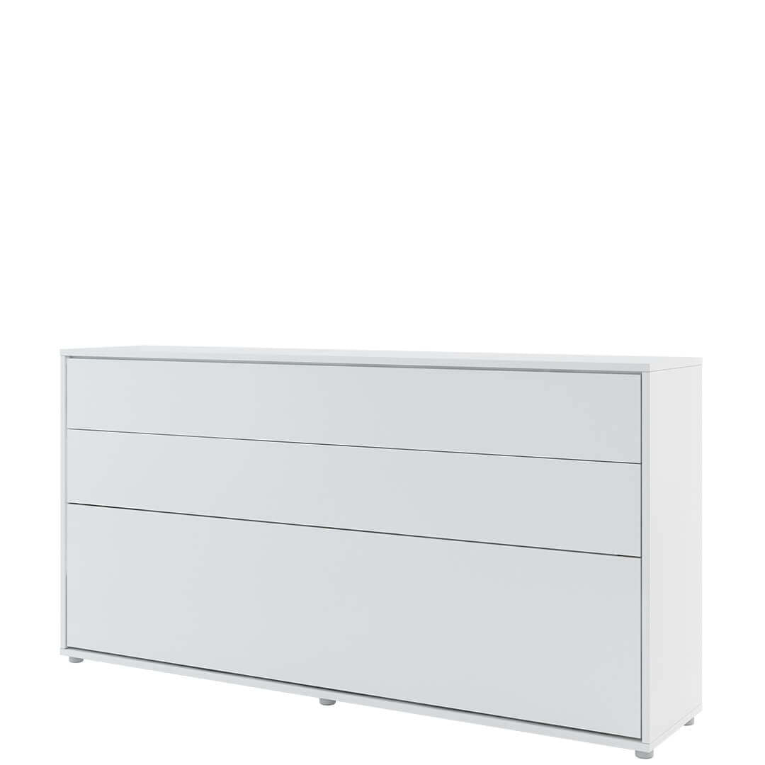 Wandklappbett Funktionsbett inkl. Lattenrost, Bed Concept Orizzontale Weiß Matte, 90 x 200 cm