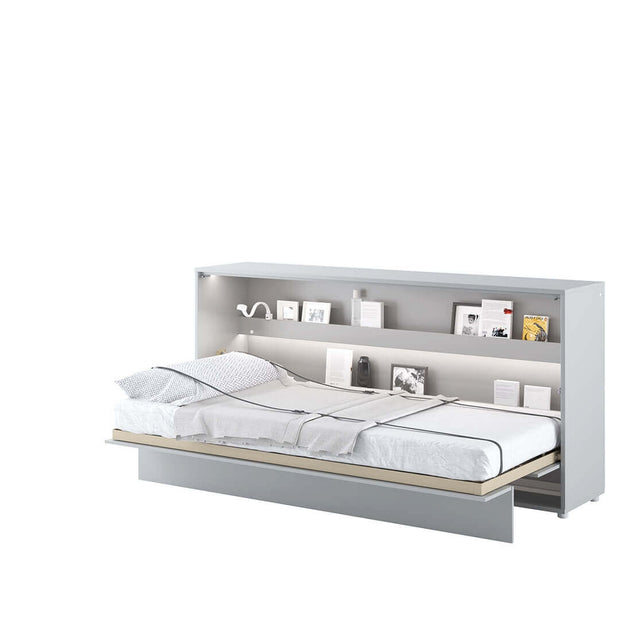 Wandklappbett Funktionsbett inkl. Lattenrost, Bed Concept Orizzontale Grau Matte, 90 x 200 cm (2)