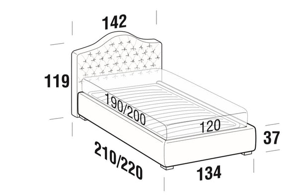 Polsterbett Renis Creme (2)