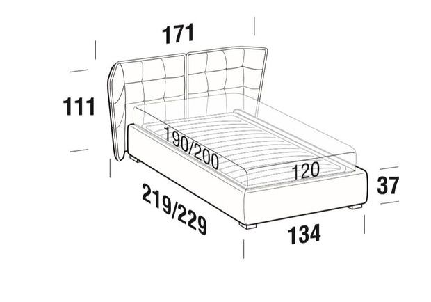 Polsterbett mit Stauraum Aspenix Beige (5)