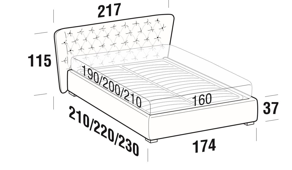 Polsterbett mit Stauraum Caravagis Grau (6)