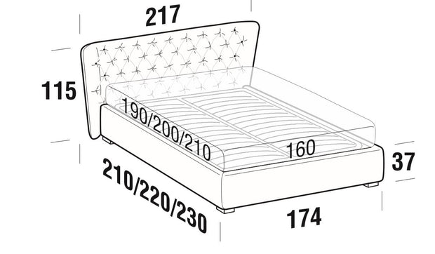 Polsterbett mit Stauraum Caravagis Grau (6)