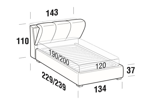 Polsterbett mit Stauraum Inster Grau (6)