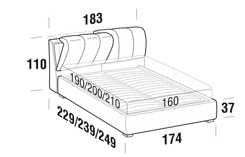 Polsterbett mit Stauraum Inster Grau (7)