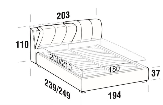 Polsterbett mit Stauraum Inster Grau (8)