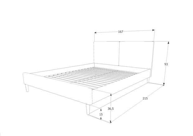 Polsterbett mit Stoff Acelin Grau (3)