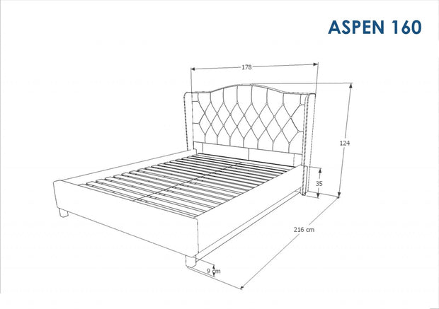Polsterbett mit Samtstoff Asante Schwarz (1)