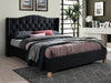 Polsterbett mit Samtstoff Asante Schwarz & SMP-PAT-ASPEN-VELVET-BLACK