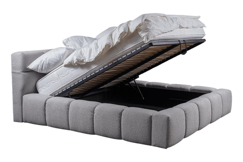 Polsterbett mit Stauraum, aus Stoff, Baloo Grau (1)