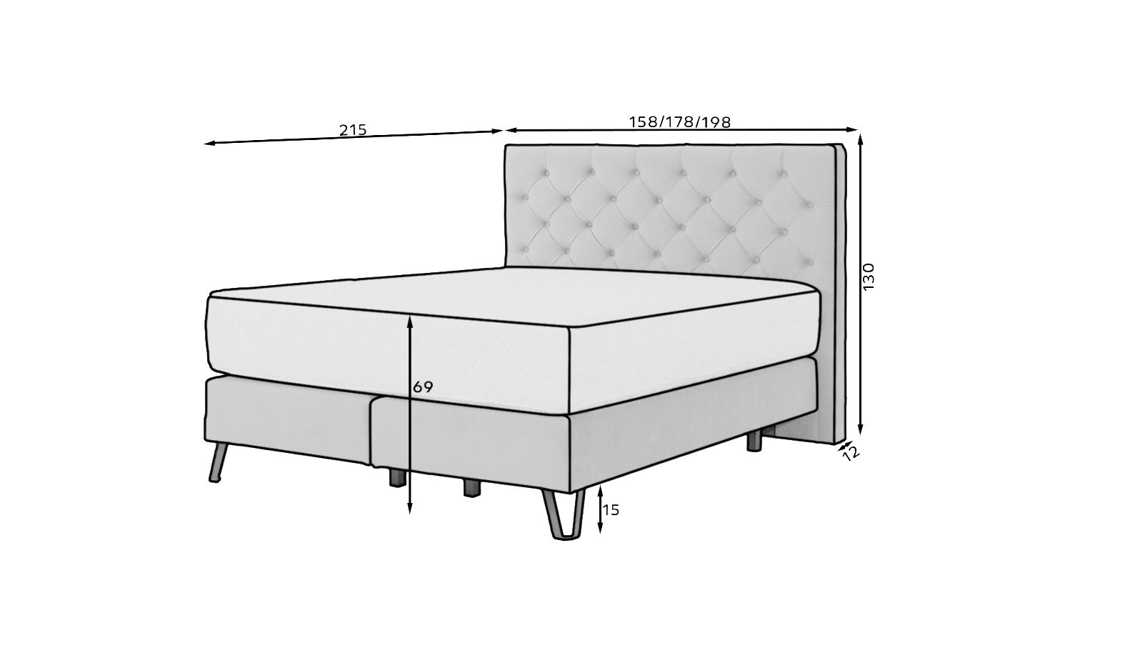 Boxspringbett mit Stoff Cortis (3)