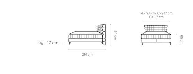 Polsterbett mit Stoff Infimo Dove Grau (3)