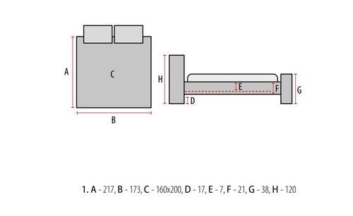 Polsterbett mit Stoff Melton Grau (1)