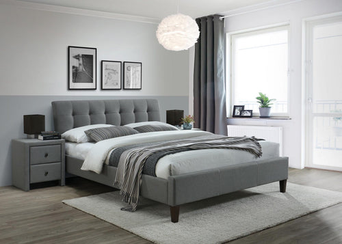 Polsterbett mit Stoff Samantha II Grau (1)