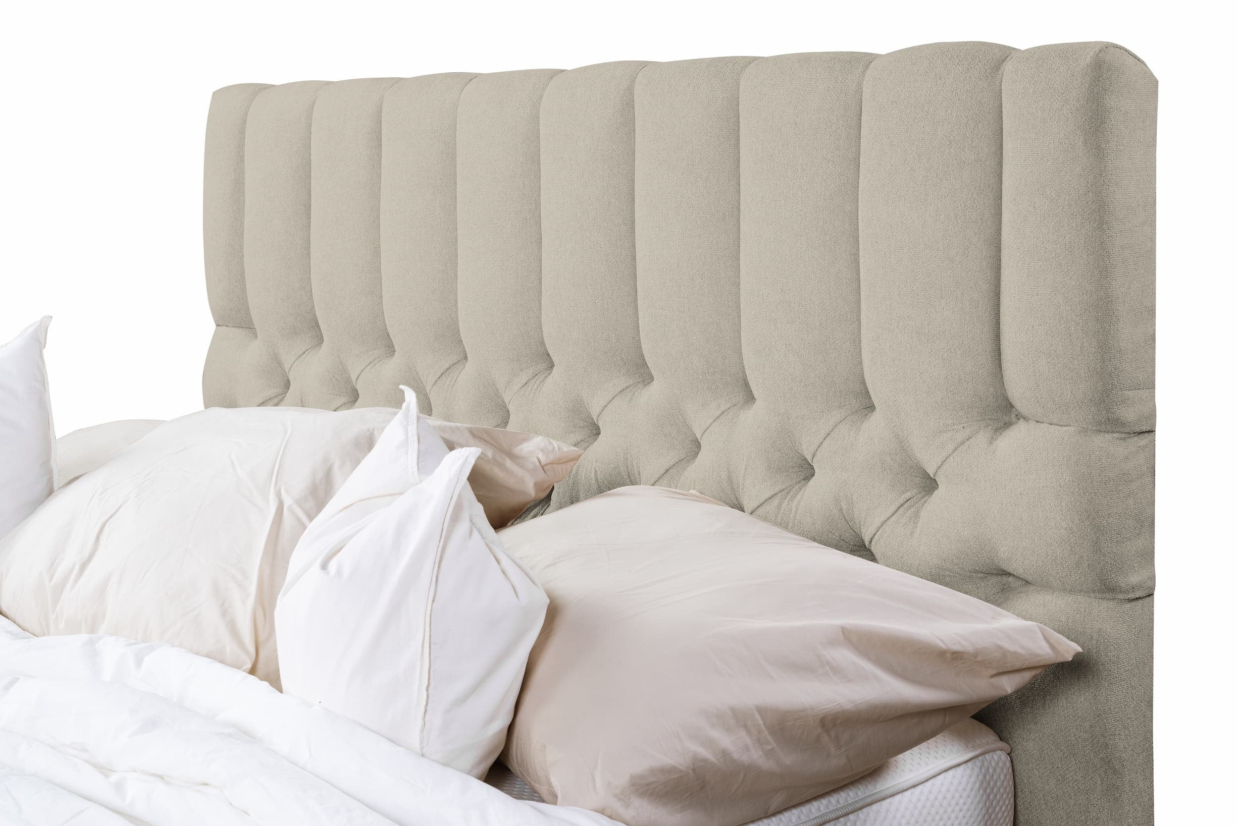 Polsterbett mit Stauraum, aus Stoff, Brennero Beige (5)