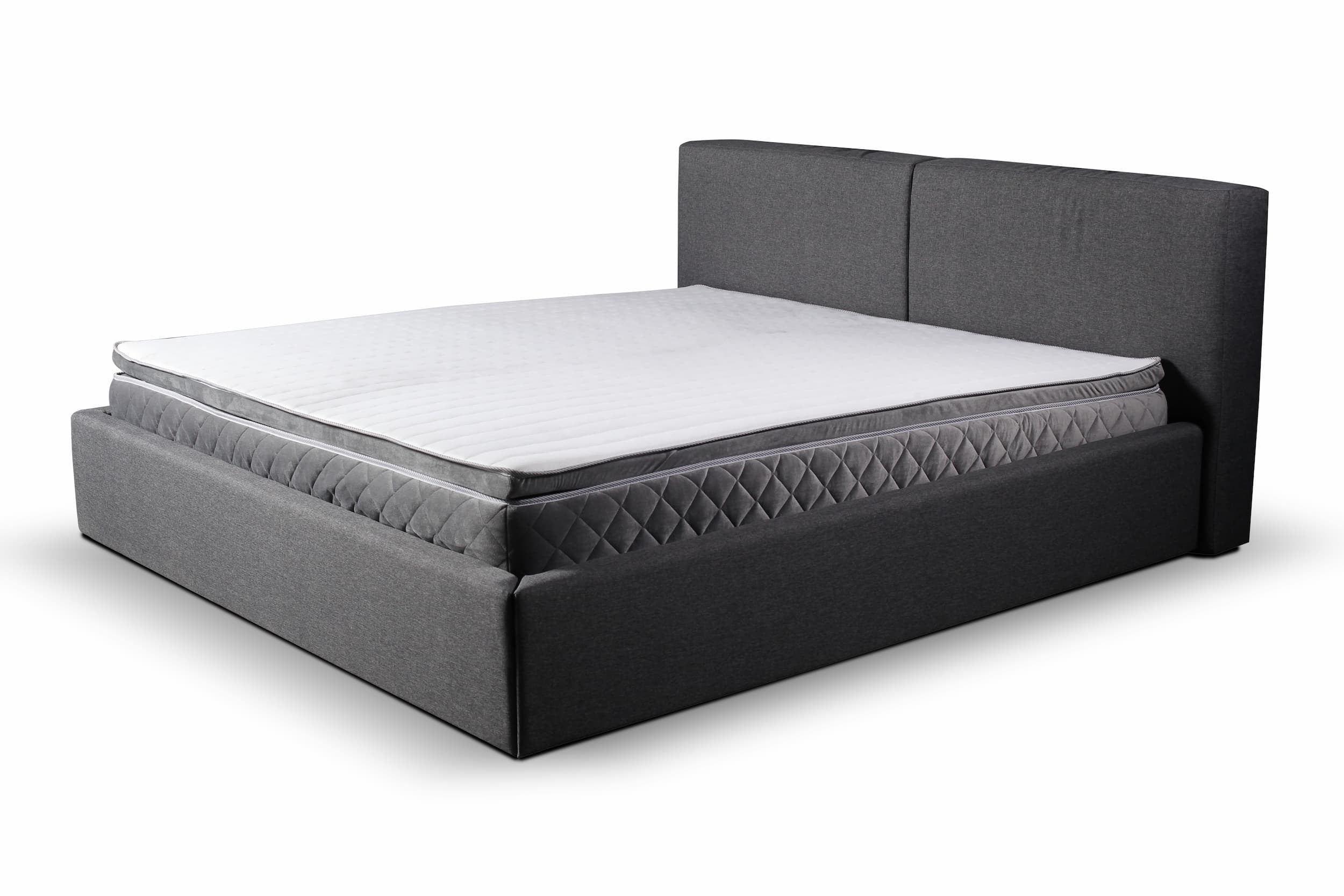 Polsterbett mit Stauraum, aus Stoff, Mia Grau & MZRPL-BED-MIA-GAS-LIFT-INARI91