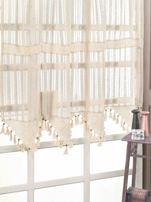 Vorhäng baumwolle und leinen Authentic Striped Beige & OYOTR-128-10 & OYOTR-128-10 & OYOTR-128-10