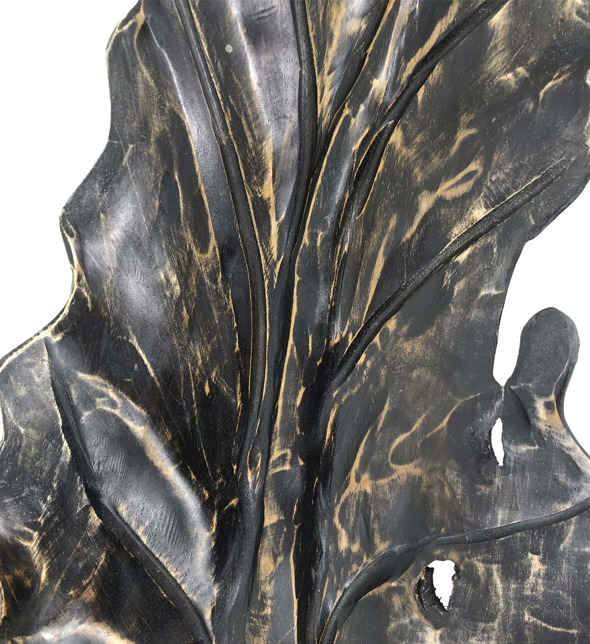 Deko-Schale Erosi Carved Leaf Schwarz (4)