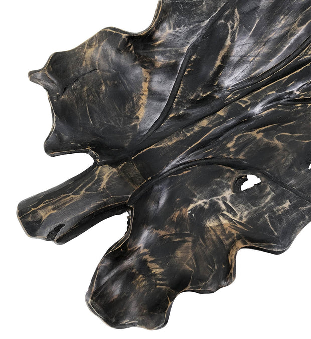 Deko-Schale Erosi Carved Leaf Schwarz (5)