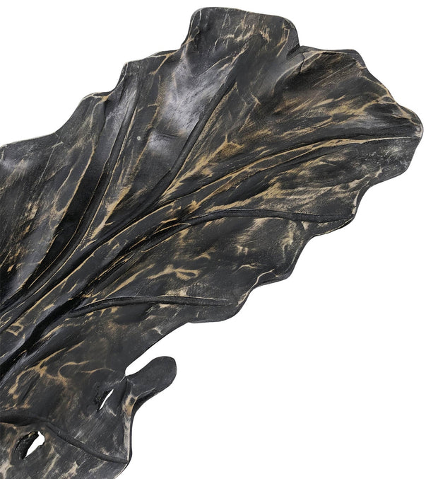 Deko-Schale Erosi Carved Leaf Schwarz (2)