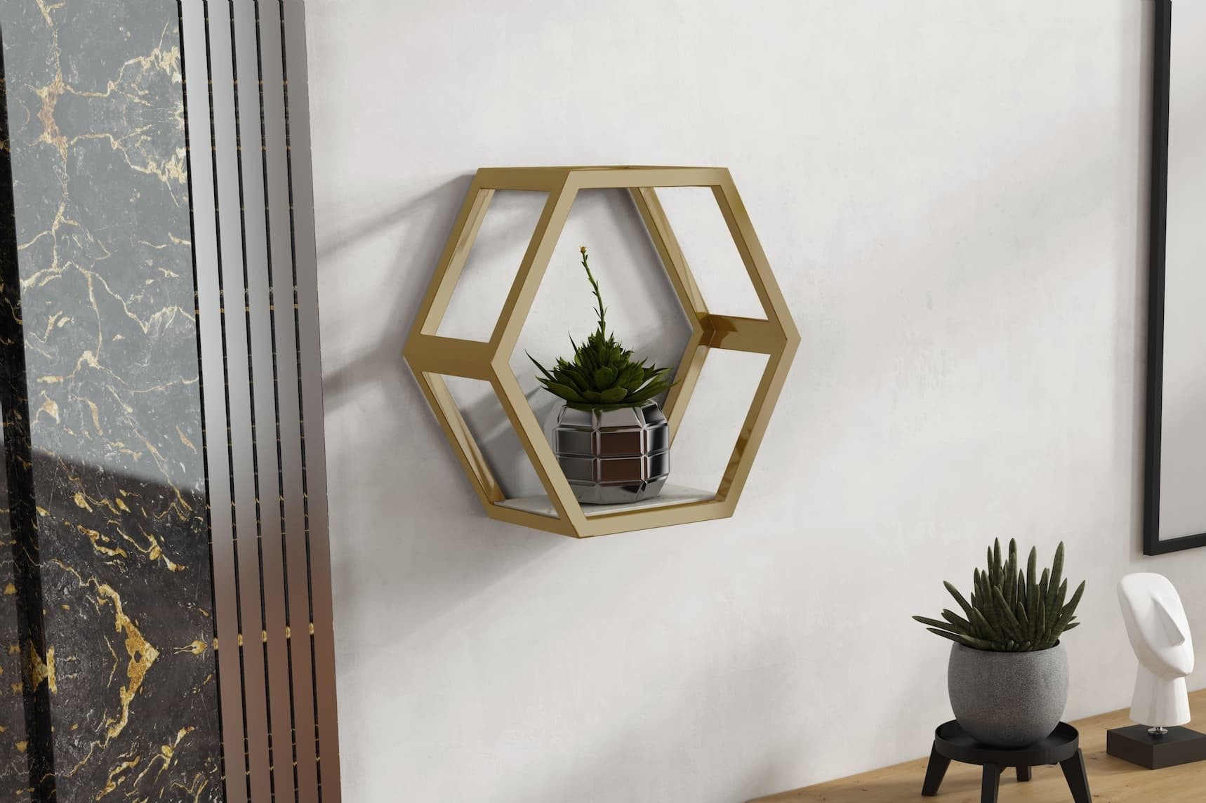 Wandregal Willis Gold (3) & WRSLPL-POLKA-LAMINAT-WILLO-ZLOTY