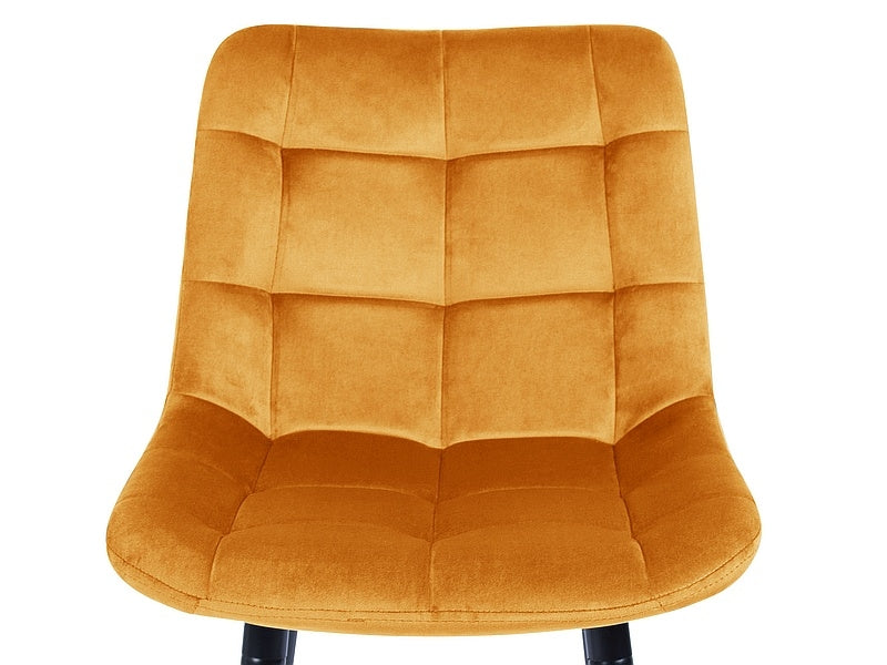 Barstuhl mit Samtstoff Chase H-2 Gelb (3)