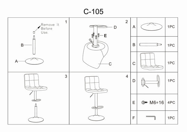 Barstuhl mit Samtstoff Cali-105 Grau (1)