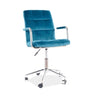 Bürostuhl mit Samtstoff Qwin-022 Türkis