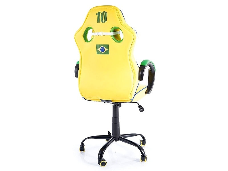 Gaming Stuhl mit Ökoleder Braxton Gelb (3)