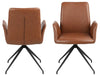 Drehbare Esszimmerstuhlaus mit Ökoleder Naya Braun (4)