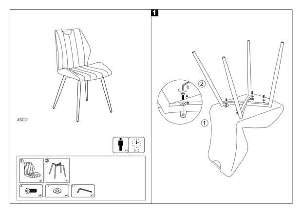Esszimmerstuhl mit Samtstoff Arben Grau (3)