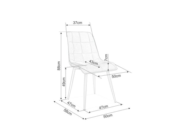 Esszimmerstuhl mit Samtstoff Chase Beige (1)