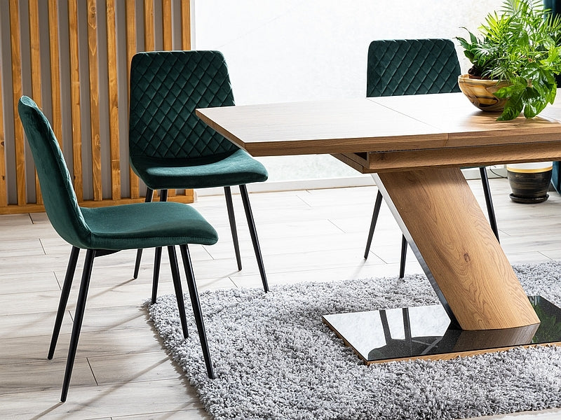 Esszimmerstuhl mit Samtstoff Irinane Grün (4)